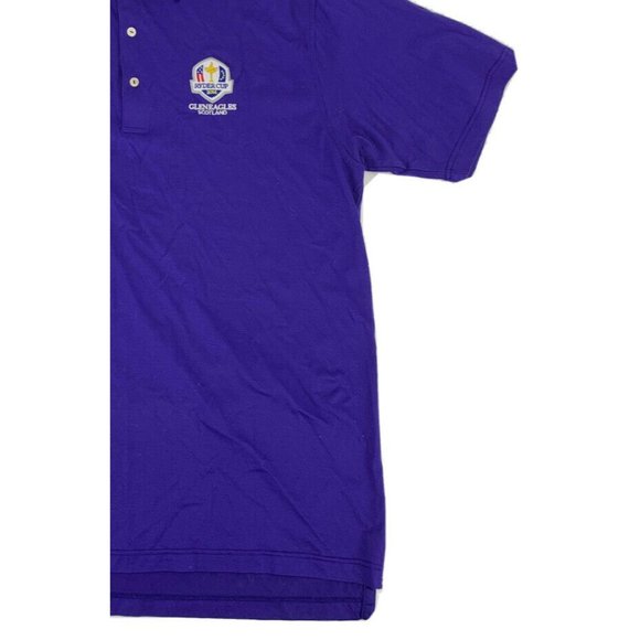 Men's Peter Millar Short Sleeve Polo Shirt Purple L Gleneagles‎ 2014 Ryder Cup - Picture 3 of 10